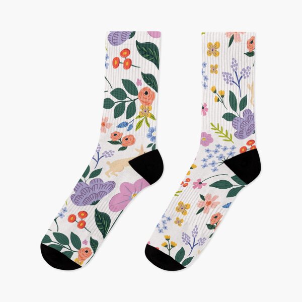 Item preview, Whimsical Spring Garden with Bunnies – Easter Floral Pattern designed and sold by Linda Roisum.