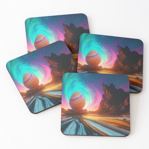 Item preview, Cosmic Easter Landscape – Neon Egg Horizon designed and sold by TrippyFest.