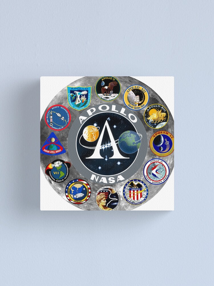 Thumbnail 1 of 3, Canvas Print, Apollo Mission Composite Logo designed and sold by Spacestuffplus.
