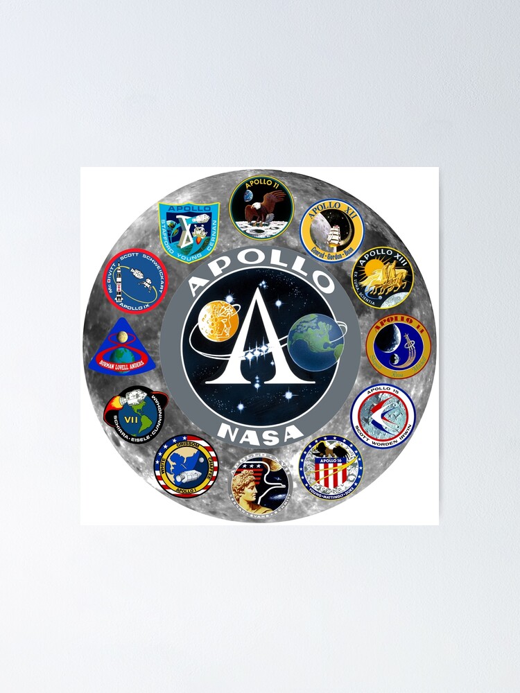 Thumbnail 1 of 3, Poster, Apollo Mission Composite Logo designed and sold by Spacestuffplus.