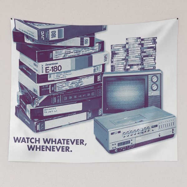 Item preview, Retro VHS Blue Tint – Vintage 80s & 90s designed and sold by We-Open-Minds.