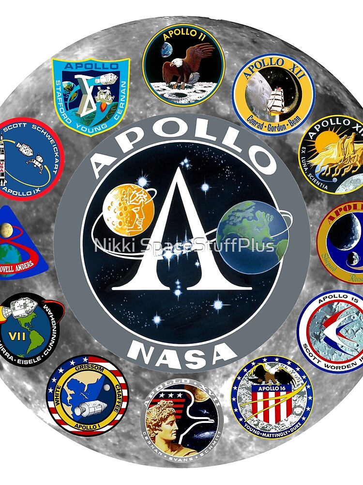 Thumbnail 3 of 3, Scarf, Apollo Mission Composite Logo designed and sold by Spacestuffplus.