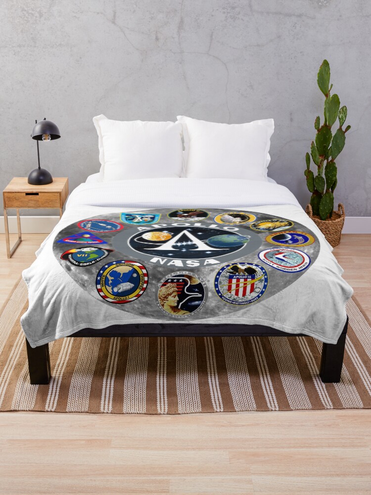 Thumbnail 1 of 6, Throw Blanket, Apollo Mission Composite Logo designed and sold by Spacestuffplus.