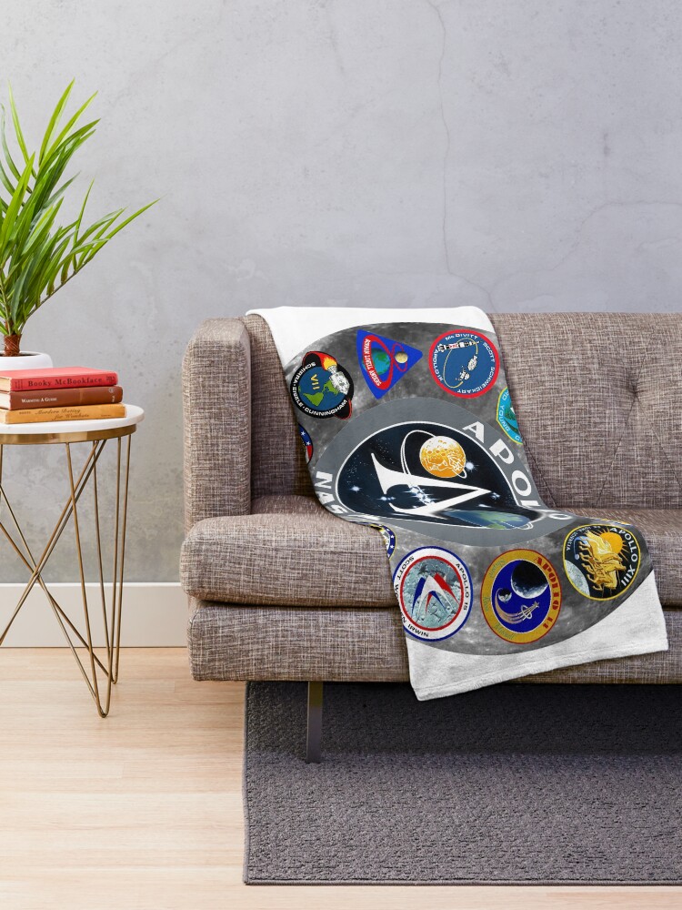 Thumbnail 2 of 6, Throw Blanket, Apollo Mission Composite Logo designed and sold by Spacestuffplus.