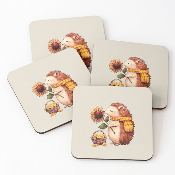 Item preview, Hedgehog, Yellow Sunflower, Vintage designed and sold by OrenjiArtShop.