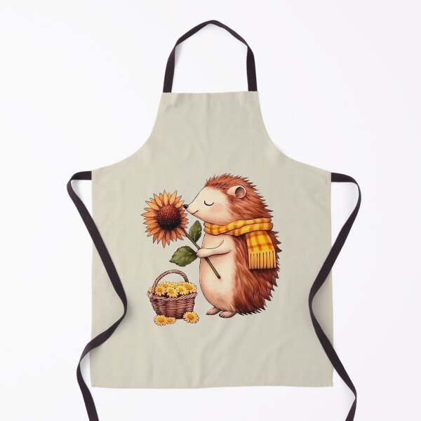 Item preview, Hedgehog, Yellow Sunflower, Vintage designed and sold by OrenjiArtShop.