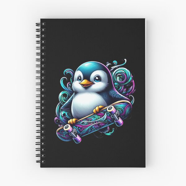 Item preview, RAD Penguin on Skateboard Dreamy Fantasy Style Graphic Design designed and sold by GEM STYLE.