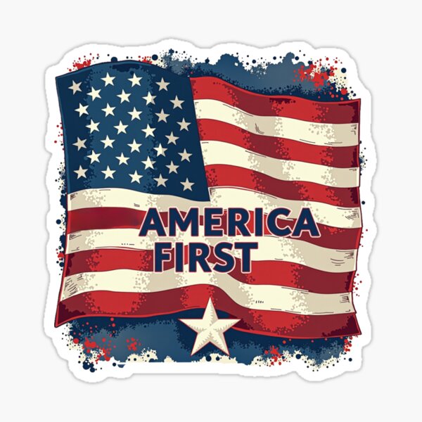Item preview, "America First" - Patriotic Flag designed and sold by MySheetMusicArt.