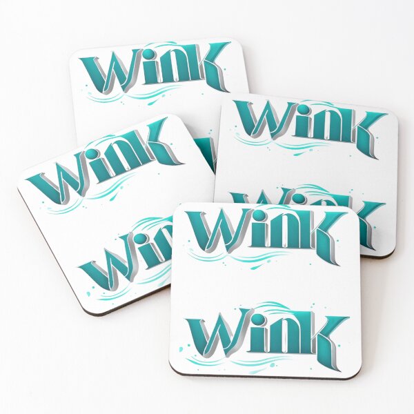 Item preview, "Wink Wink - Stylish 3D Typography with Aqua Aesthetic and Playful Design" designed and sold by IINSPIRA.