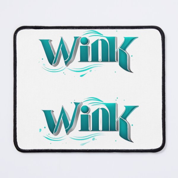 Item preview, "Wink Wink - Stylish 3D Typography with Aqua Aesthetic and Playful Design" designed and sold by IINSPIRA.
