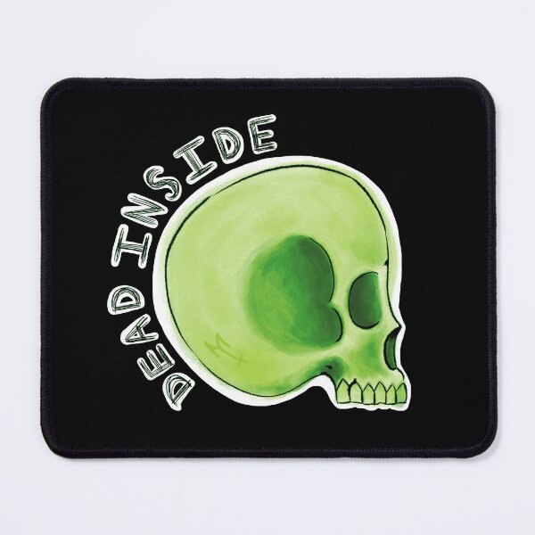 Item preview, Dead Inside with Side Facing Green Skull designed and sold by MetalTea.