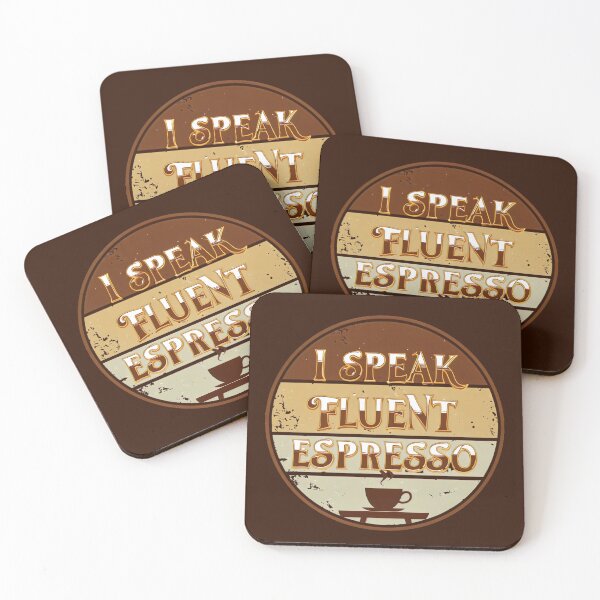 Item preview, I Speak Fluent Espresso Funny Coffee Quotes designed and sold by DemureArtsy.