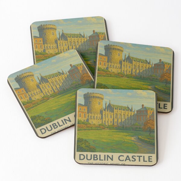 Item preview, Dublin Castle – Vintage Irish Rail Travel Poster designed and sold by Emilia-Design.