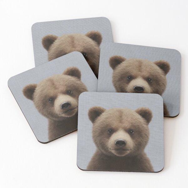 Item preview, Baby Brown Bear on Grasscloth Fabric – Cute Jungle Cub designed and sold by svarupa.