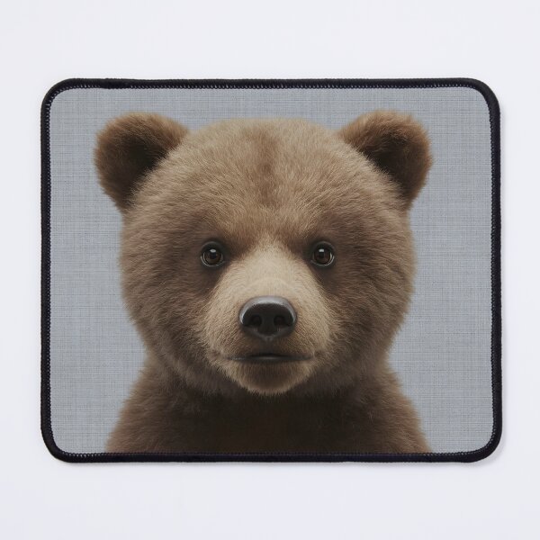 Item preview, Baby Brown Bear on Grasscloth Fabric – Cute Jungle Cub designed and sold by svarupa.