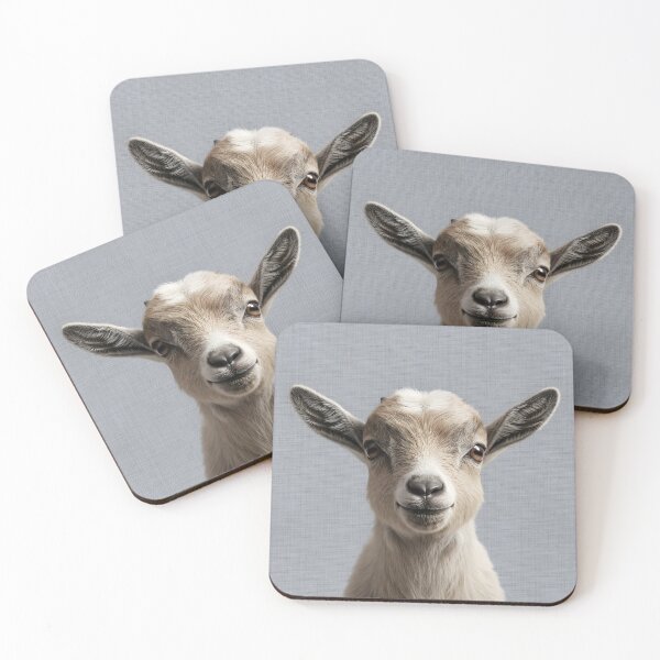 Item preview, Baby Goat on Grasscloth Fabric – Cute Jungle Cub designed and sold by svarupa.