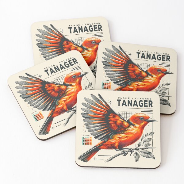Item preview, Flame-colored Tanager 3 designed and sold by theAVIARY7.