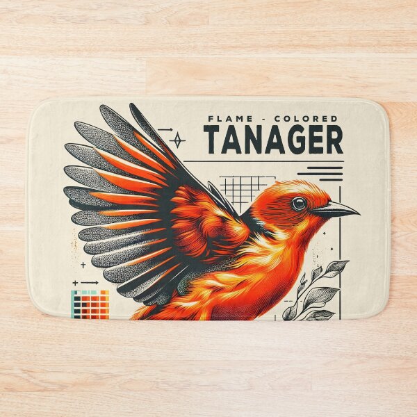 Item preview, Flame-colored Tanager 3 designed and sold by theAVIARY7.