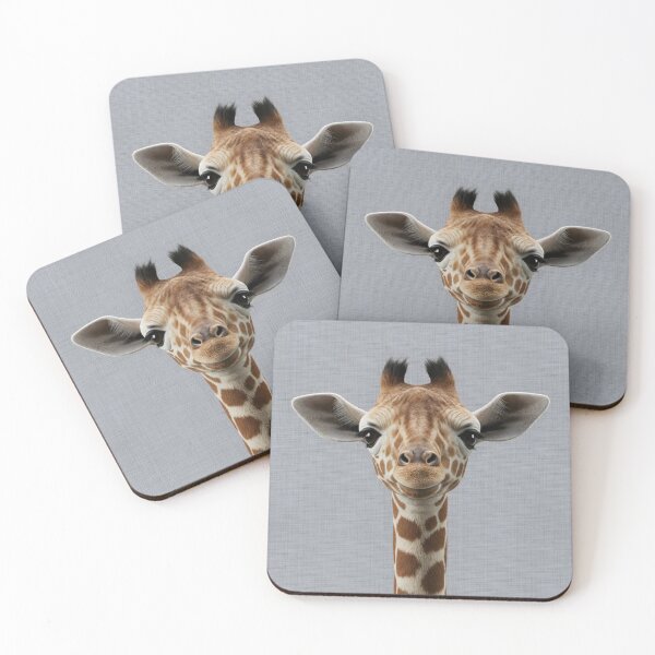 Item preview, Baby Giraffe on Grasscloth Fabric – Cute Jungle Cub designed and sold by svarupa.