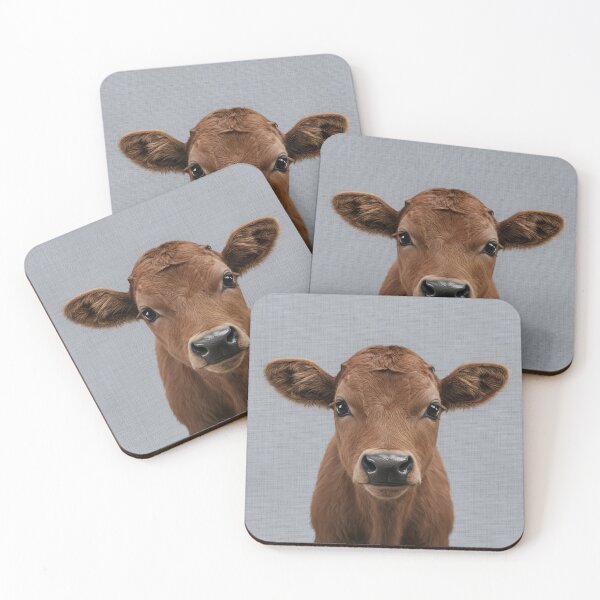 Item preview, Baby Brown Cow on Grasscloth Fabric – Cute Jungle Cub designed and sold by svarupa.