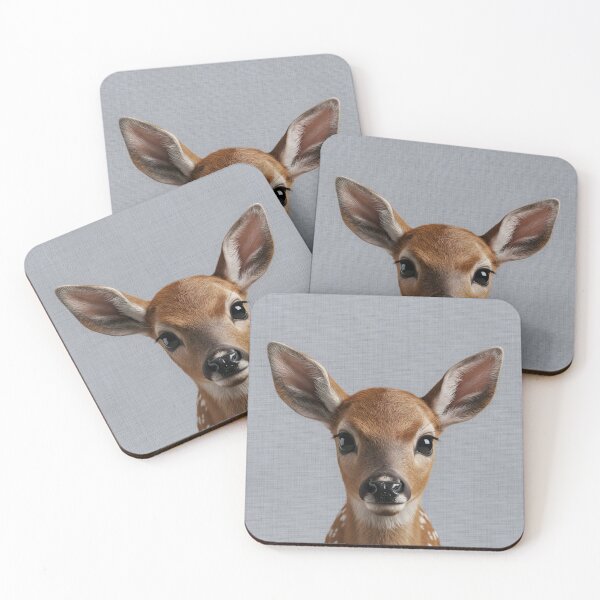 Item preview, Baby Deer on Grasscloth Fabric – Cute Jungle Cub designed and sold by svarupa.