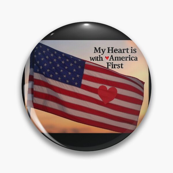 Item preview, "My Heart is with America First" - Patriotic Love designed and sold by MySheetMusicArt.