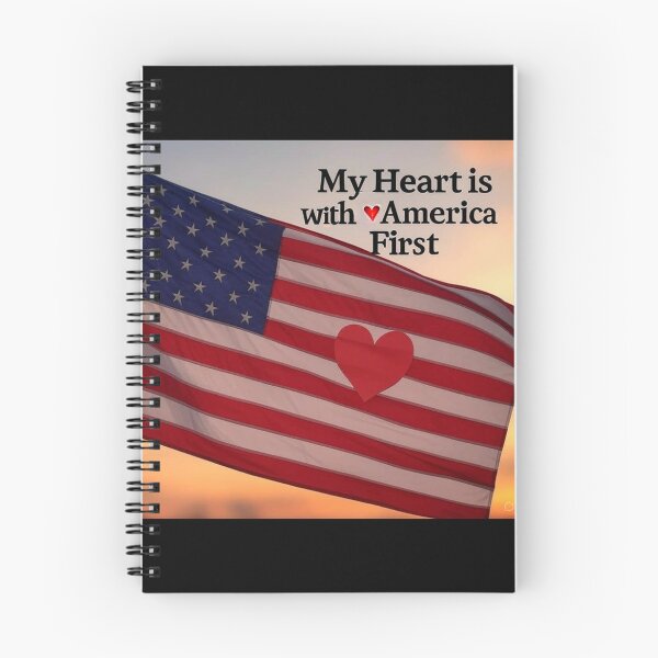 Item preview, "My Heart is with America First" - Patriotic Love designed and sold by MySheetMusicArt.