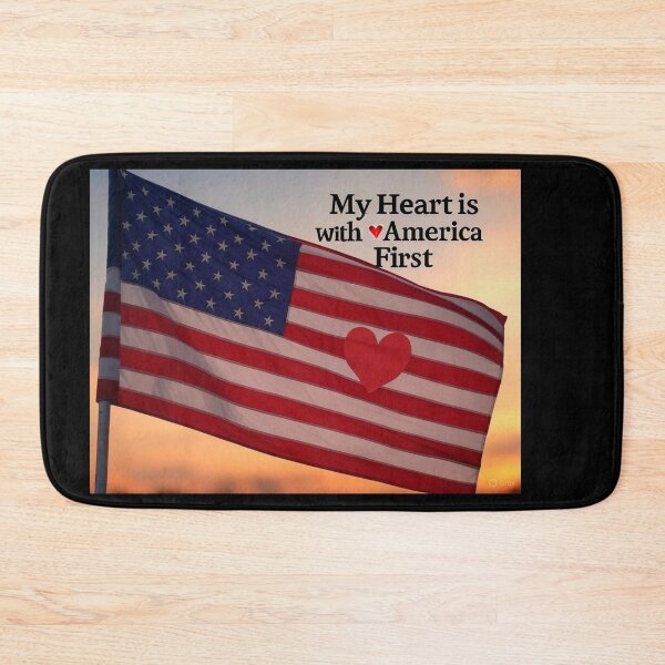 Item preview, "My Heart is with America First" - Patriotic Love designed and sold by MySheetMusicArt.