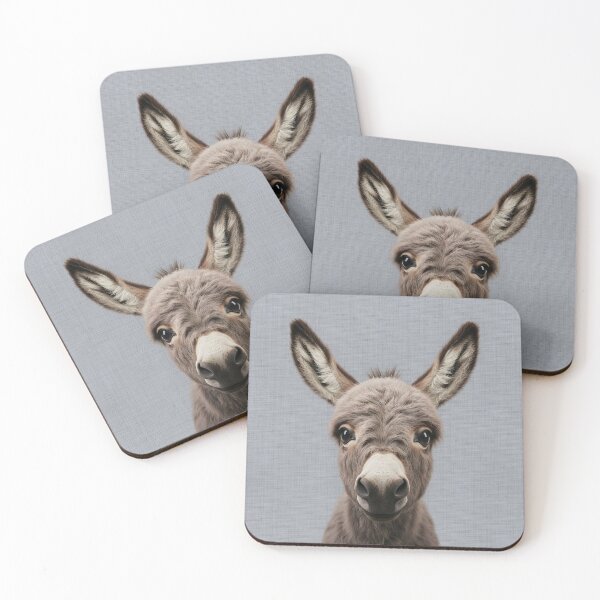 Item preview, Baby Donkey on Grasscloth Fabric – Cute Jungle Cub designed and sold by svarupa.