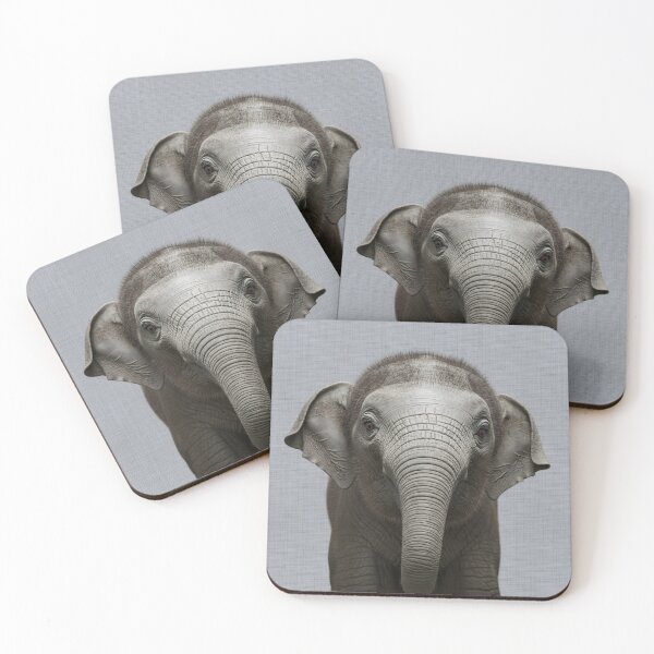 Item preview, Baby Elephant on Grasscloth Fabric – Cute Jungle Cub designed and sold by svarupa.