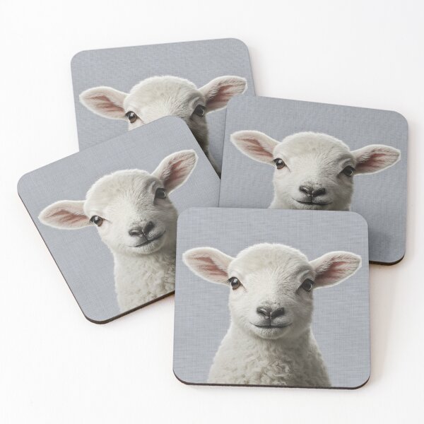 Item preview, Baby Sheep on Grasscloth Fabric – Cute Jungle Cub designed and sold by svarupa.