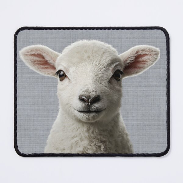 Item preview, Baby Sheep on Grasscloth Fabric – Cute Jungle Cub designed and sold by svarupa.