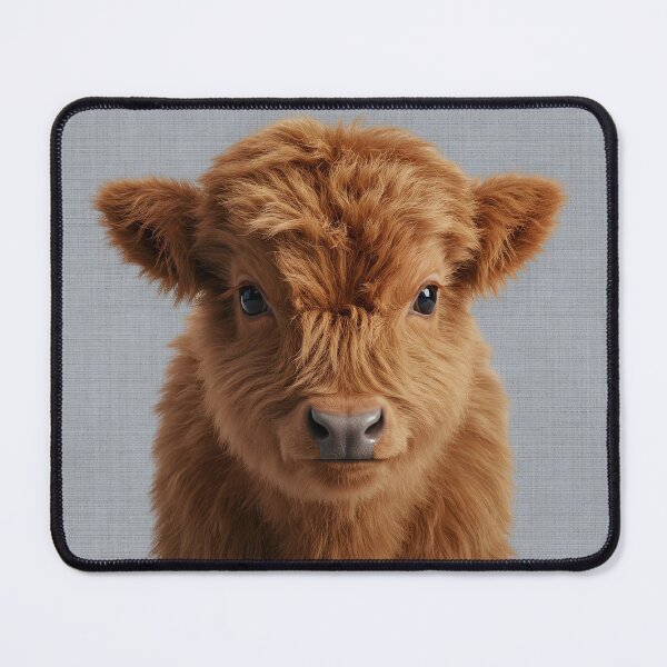 Item preview, Baby Highland Calf on Grasscloth Fabric – Cute Jungle Cub designed and sold by svarupa.