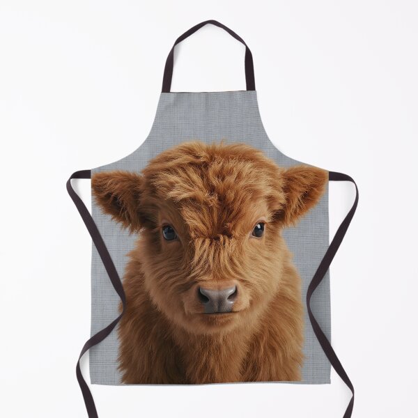 Item preview, Baby Highland Calf on Grasscloth Fabric – Cute Jungle Cub designed and sold by svarupa.