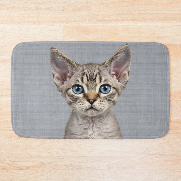 Item preview, Baby Devon Rex Cat on Grasscloth Fabric – Cute Jungle Cub designed and sold by svarupa.