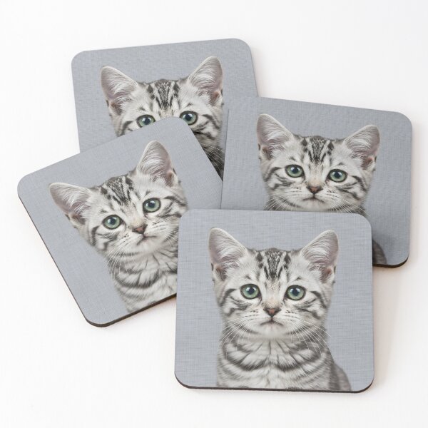 Item preview, Baby American Shorthair Cat on Grasscloth Fabric – Cute Jungle Cub designed and sold by svarupa.