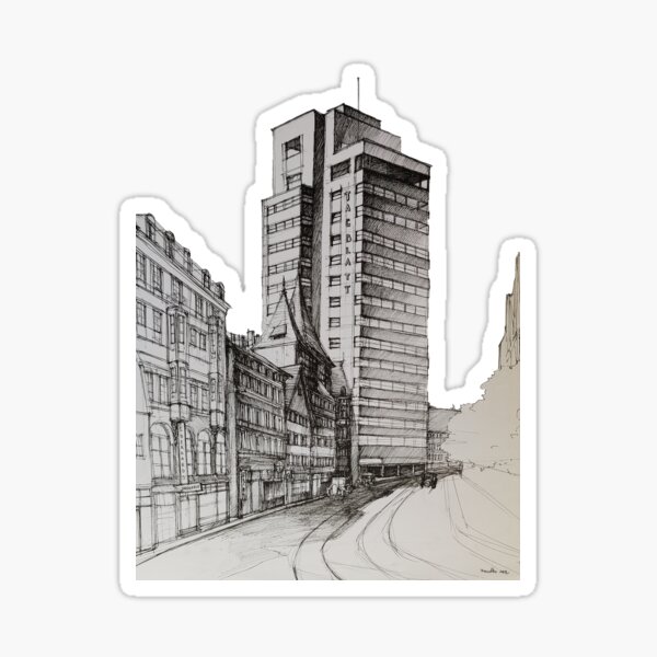 Item preview, Sketch Tagblatt Turm designed and sold by SKETCHY & GRAPHIC.