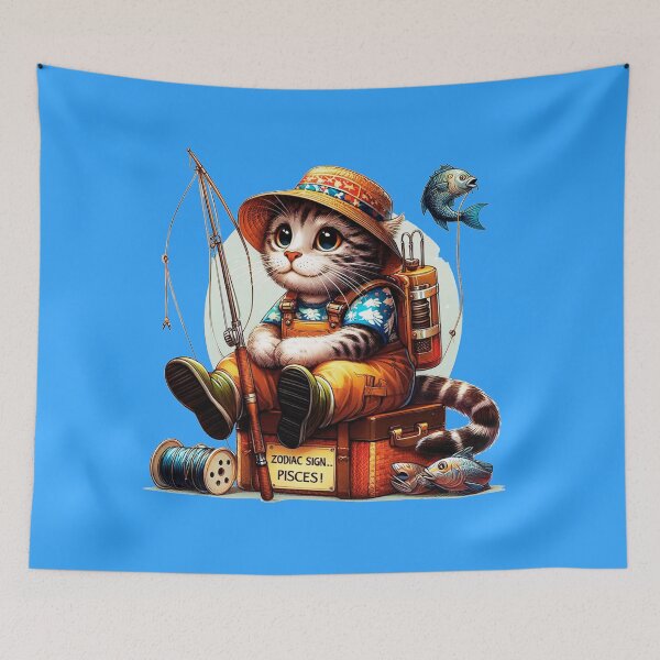 Item preview, Funny Zodiac Cat - Pisces Fisherman  designed and sold by Design by Anthony .