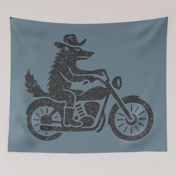 Item preview, Wolf Riding Motorcycle  designed and sold by CreepyCornerArt.