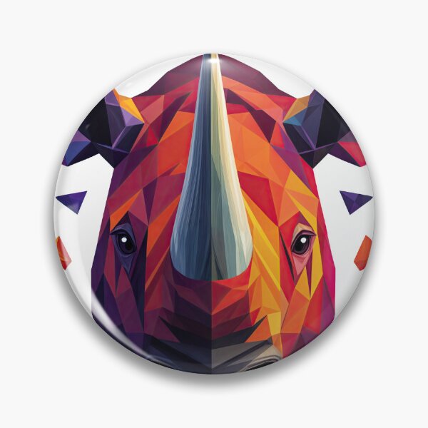 Item preview, Geometric Rhino Head – Vibrant Polygonal Wildlife Art designed and sold by ForeverPrintsOK.