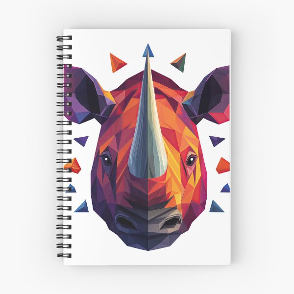 Item preview, Geometric Rhino Head – Vibrant Polygonal Wildlife Art designed and sold by ForeverPrintsOK.