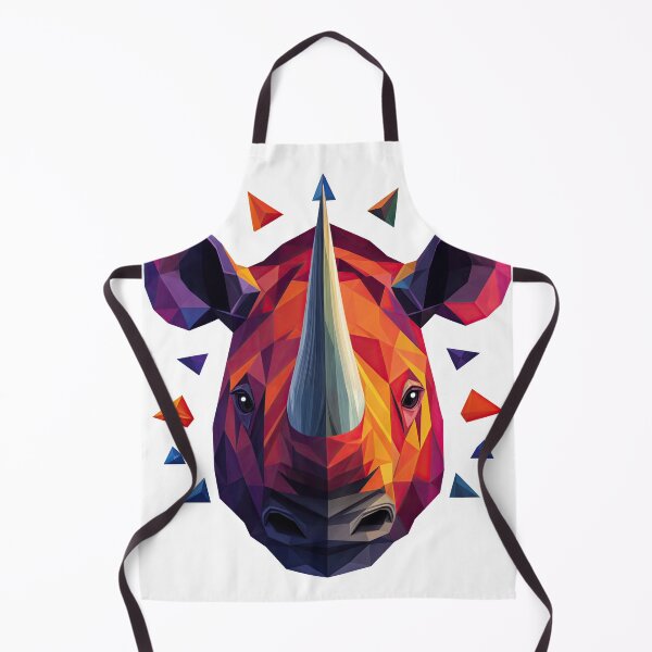 Item preview, Geometric Rhino Head – Vibrant Polygonal Wildlife Art designed and sold by ForeverPrintsOK.