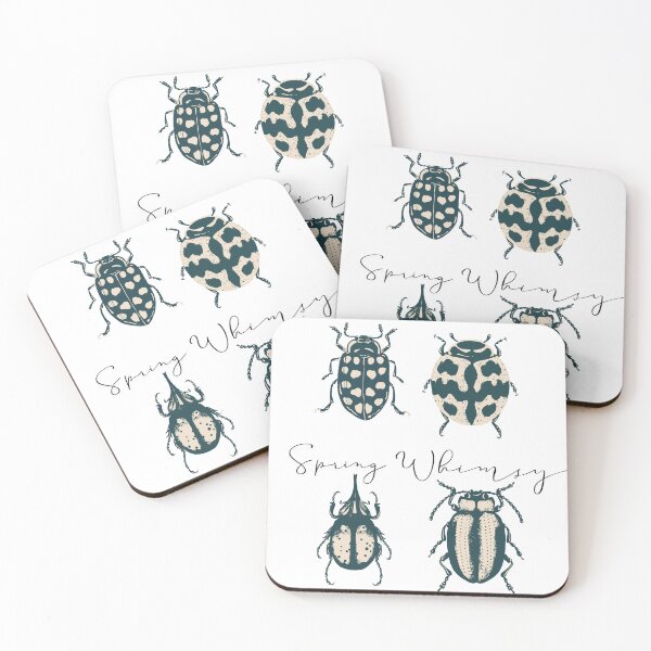 Item preview, Botanical Beetle Quartet designed and sold by The ADW Studium.