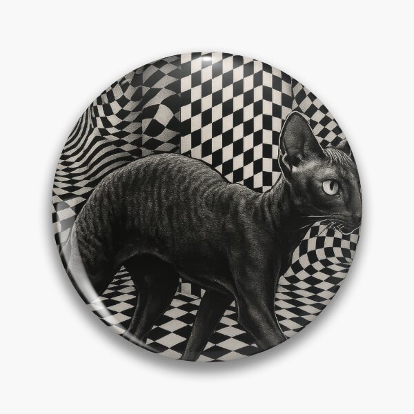 Item preview, Cornish Rex in an Op Art Labyrinth designed and sold by LesChatsArt.