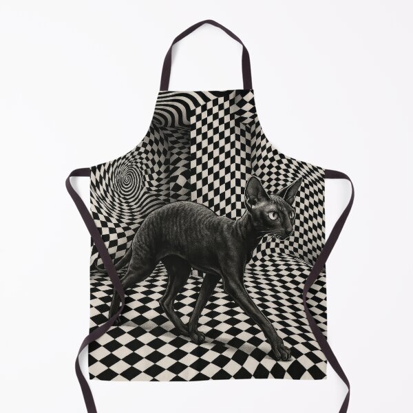 Item preview, Cornish Rex in an Op Art Labyrinth designed and sold by LesChatsArt.