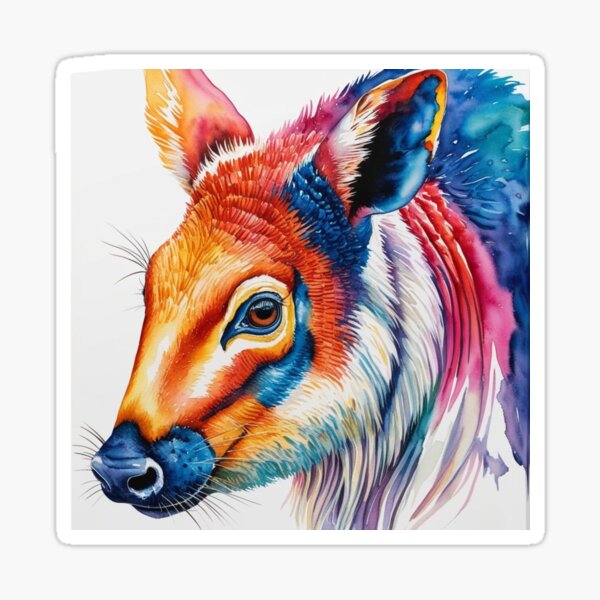 Vista previa del artículo con la obra «Vaca colorida», diseñado y vendido por Nature's Palette.