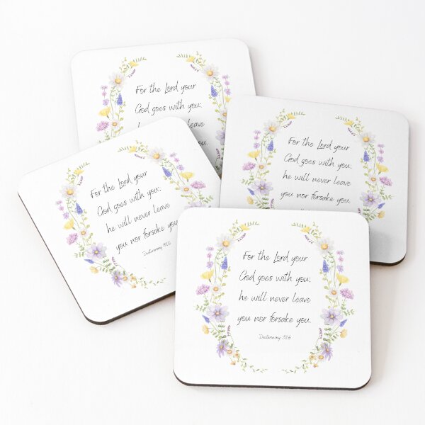 Item preview, He will never leave you nor forsake you, Deuteronomy 31:6 designed and sold by SacredSoulCraft.