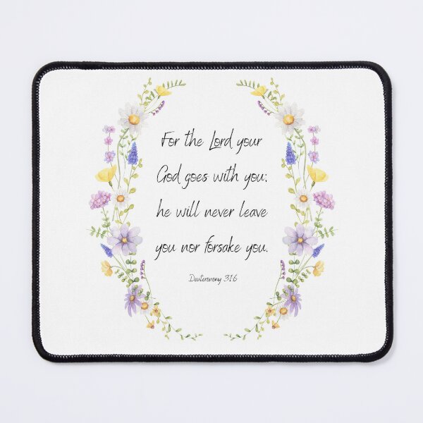 Item preview, He will never leave you nor forsake you, Deuteronomy 31:6 designed and sold by SacredSoulCraft.