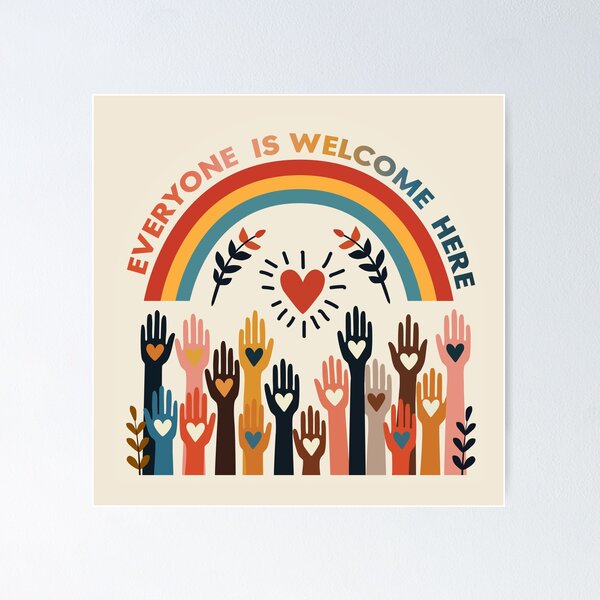 Item preview, Everyone is Welcome Here - Welcome With Love designed and sold by MiniindY Pop.