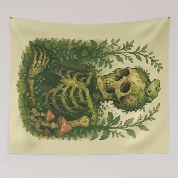 Item preview, Frog On Skeleton Overgrown Garden  designed and sold by TomFrontierArt.